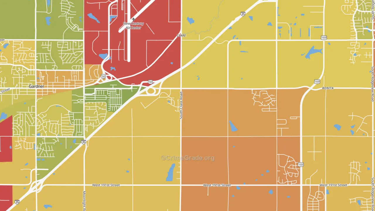 Clare, KS Map of Murder Rates