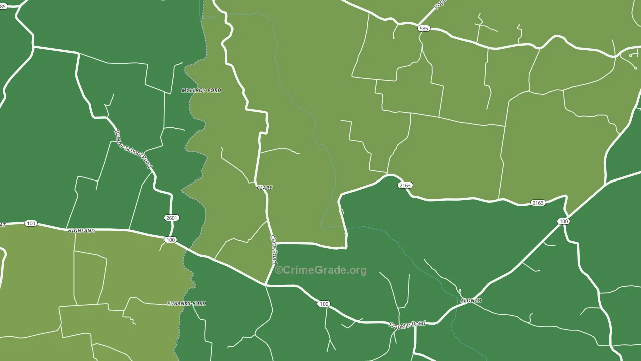 Clare, KY Map of Murder Rates