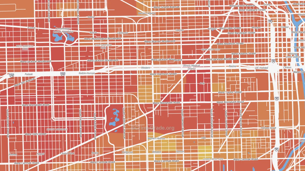 Claremont Cottages, Chicago, IL Map of Murder Rates