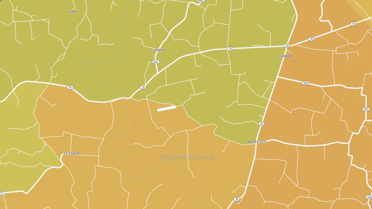 Clarence, KY Map of Murder Rates