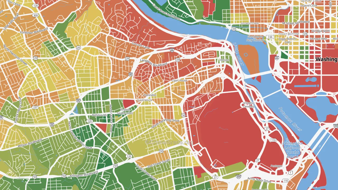 Clarendon, Arlington, VA Map of Murder Rates