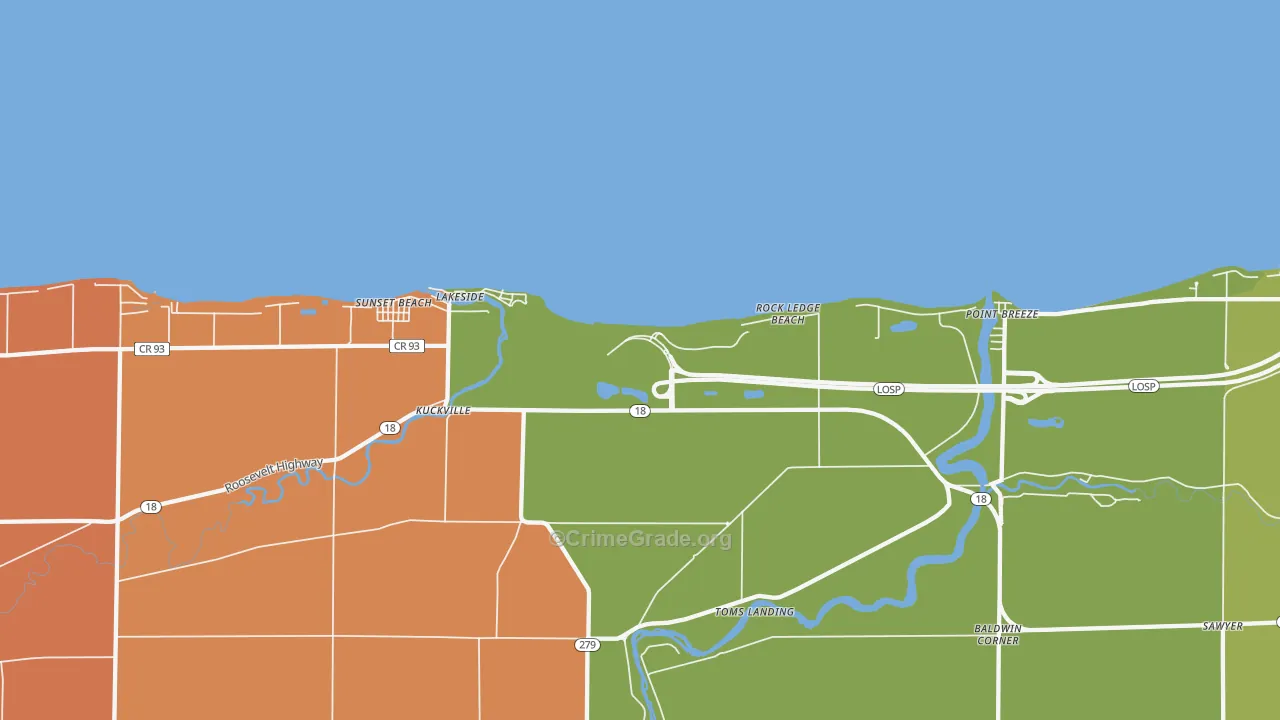 Clarendon, NY Map of Murder Rates