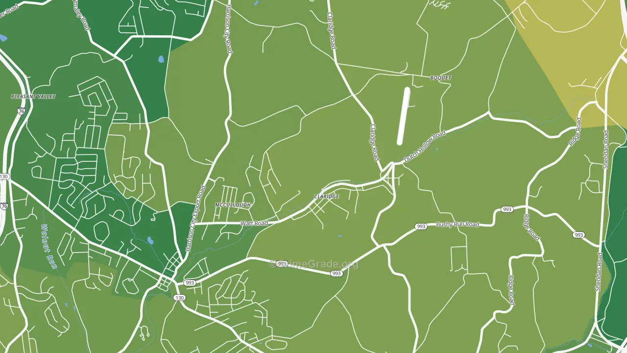 Claridge, PA Map of Murder Rates