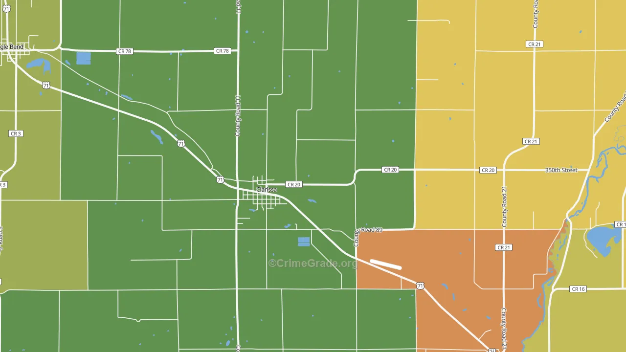 Clarissa, MN Map of Murder Rates