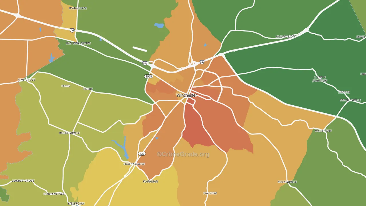 Clark County, KY Map of Murder Rates