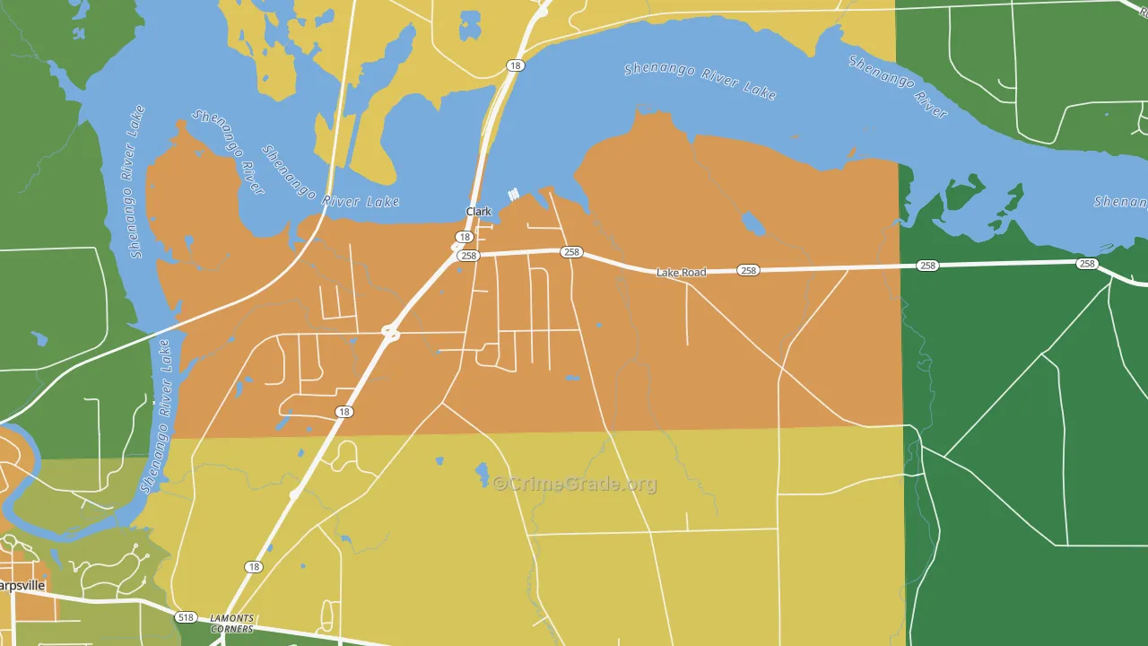 Clark, PA Map of Murder Rates