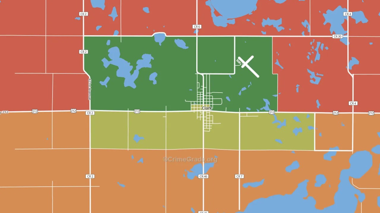Clark, SD Map of Murder Rates