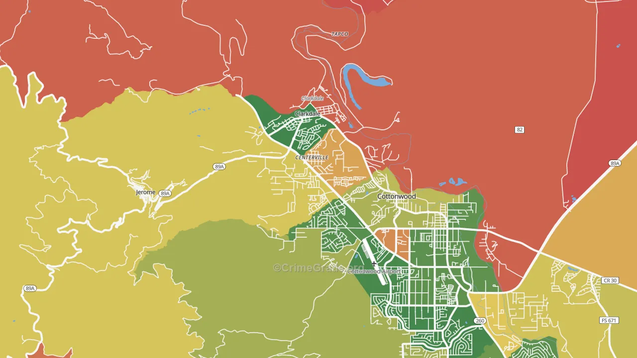 Clarkdale, AZ Map of Murder Rates