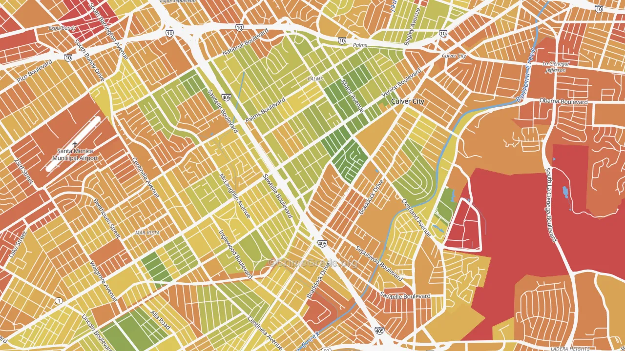 Clarkdale, Culver City, CA Map of Murder Rates