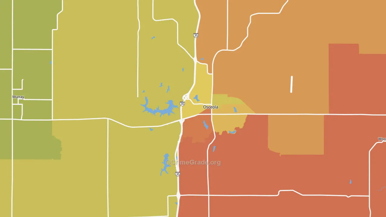 Clarke County, IA Map of Murder Rates