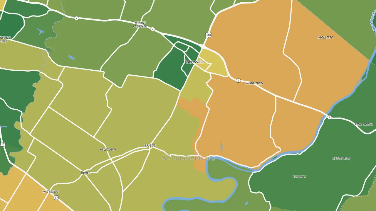 Clarke County, VA Map of Murder Rates