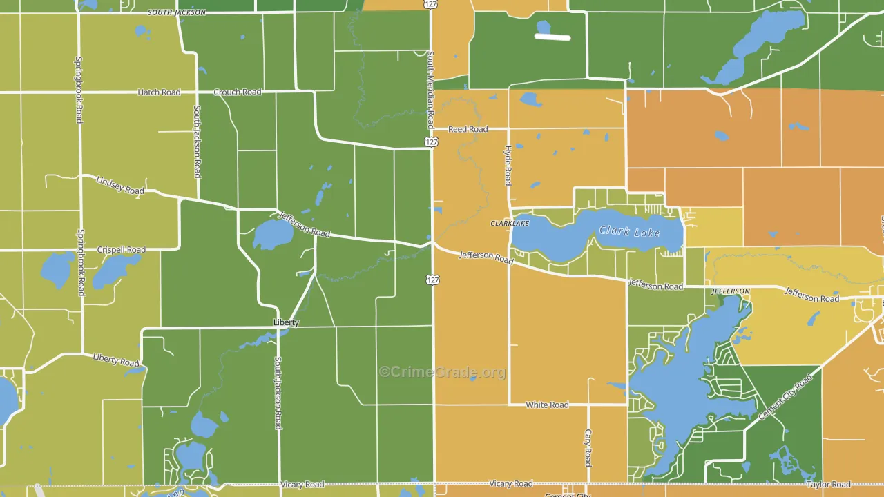 Clarklake, MI Map of Murder Rates