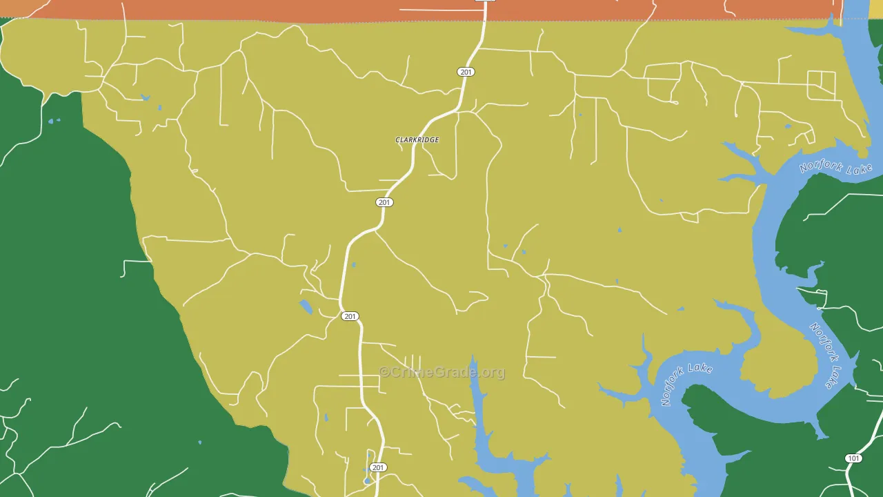 Clarkridge, AR Map of Murder Rates