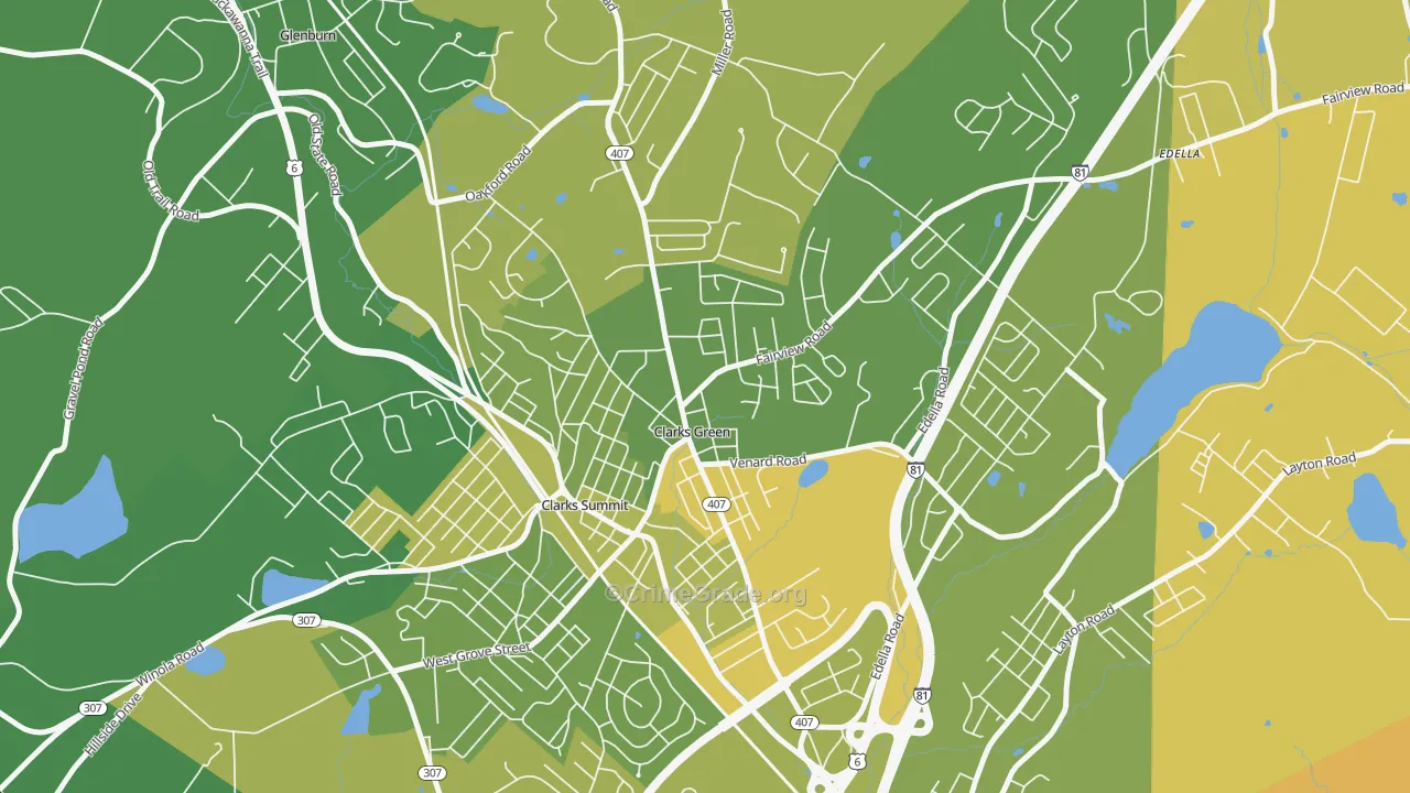 Clarks Green, PA Map of Murder Rates