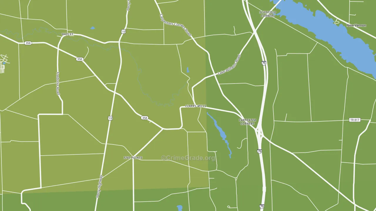 Clarks Mills, PA Map of Murder Rates