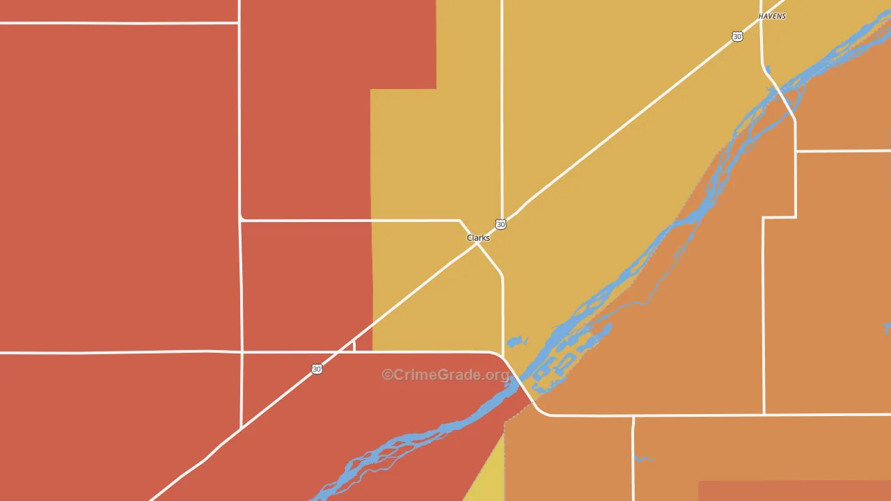Clarks, NE Map of Murder Rates