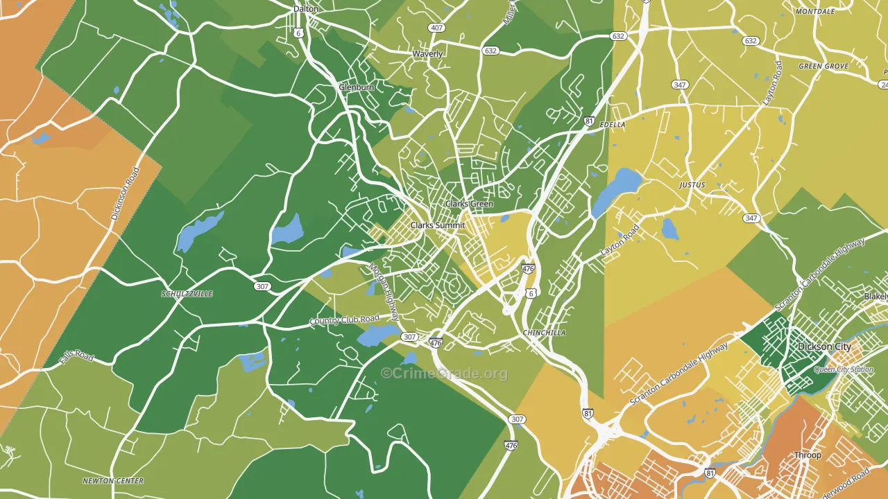 Clarks Summit, PA Map of Murder Rates