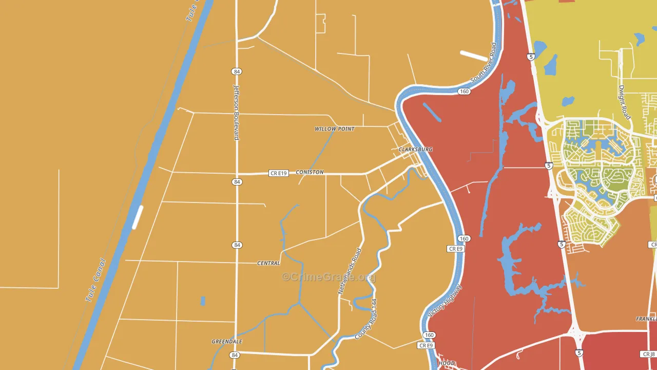 Clarksburg, CA Map of Murder Rates
