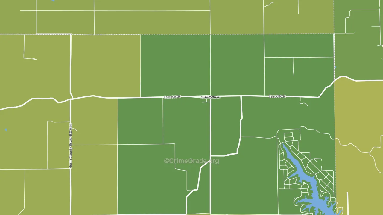 Clarksburg, IN Map of Murder Rates