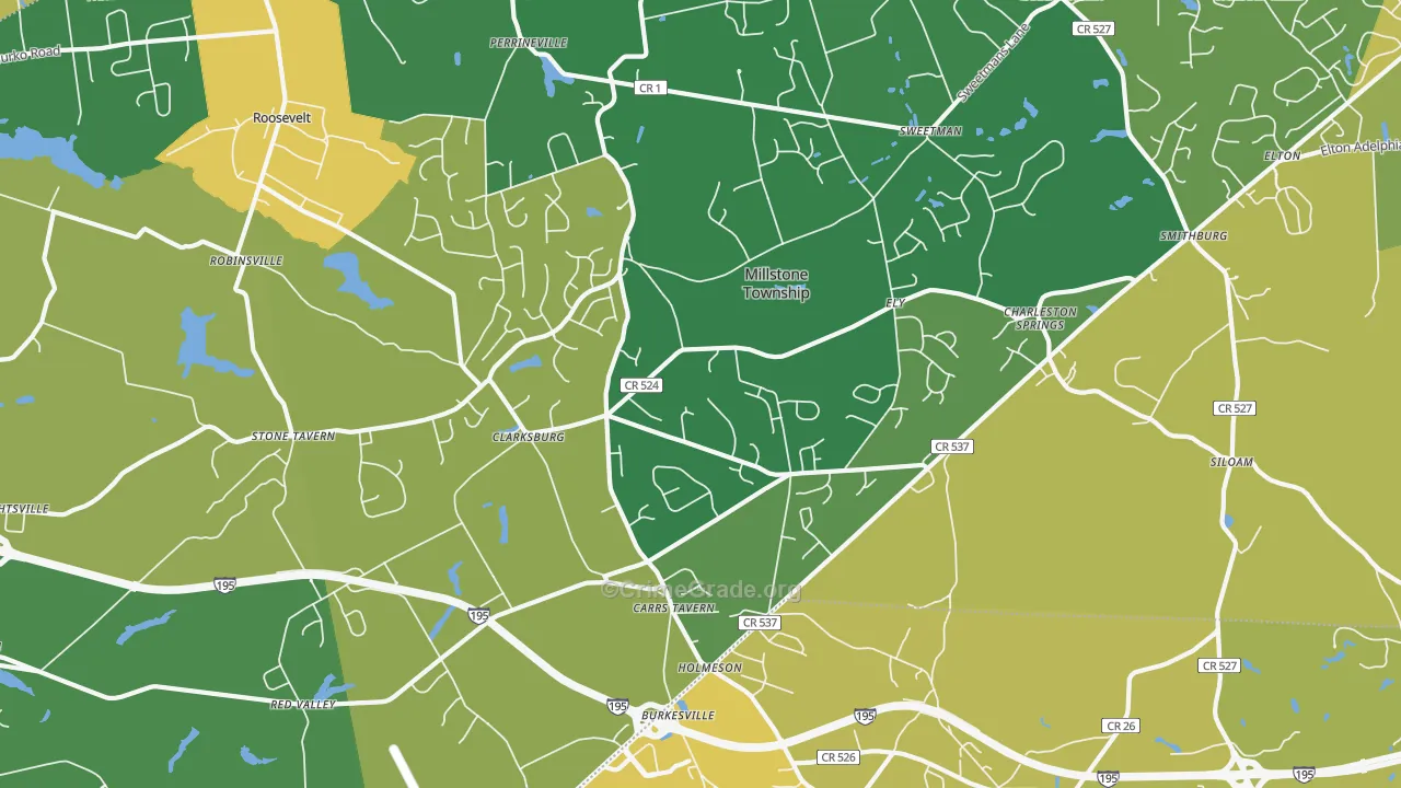 Clarksburg, NJ Map of Murder Rates