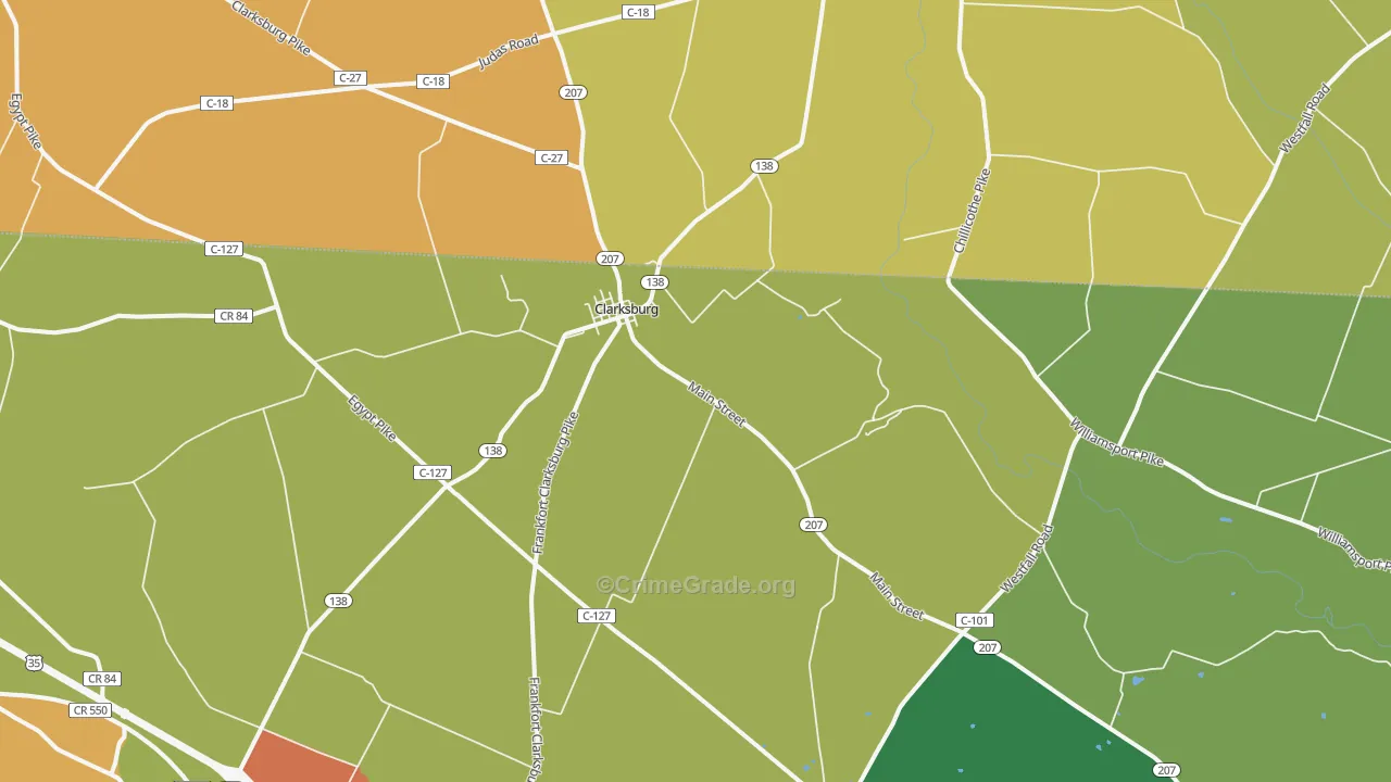 Clarksburg, OH Map of Murder Rates