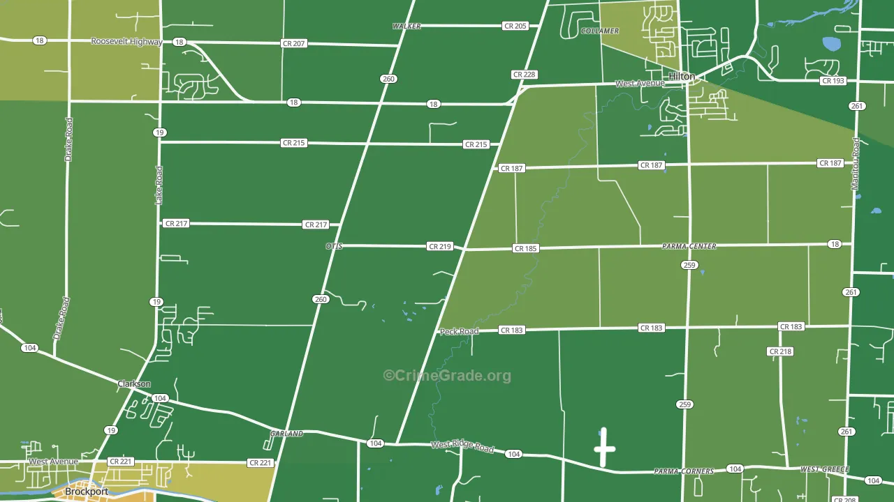 Clarkson, NY Map of Murder Rates