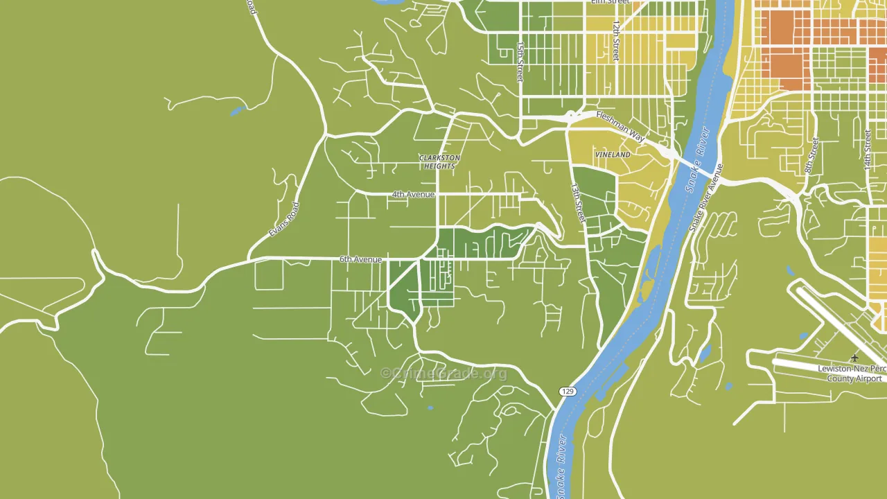Clarkston Heights-Vineland, WA Map of Murder Rates