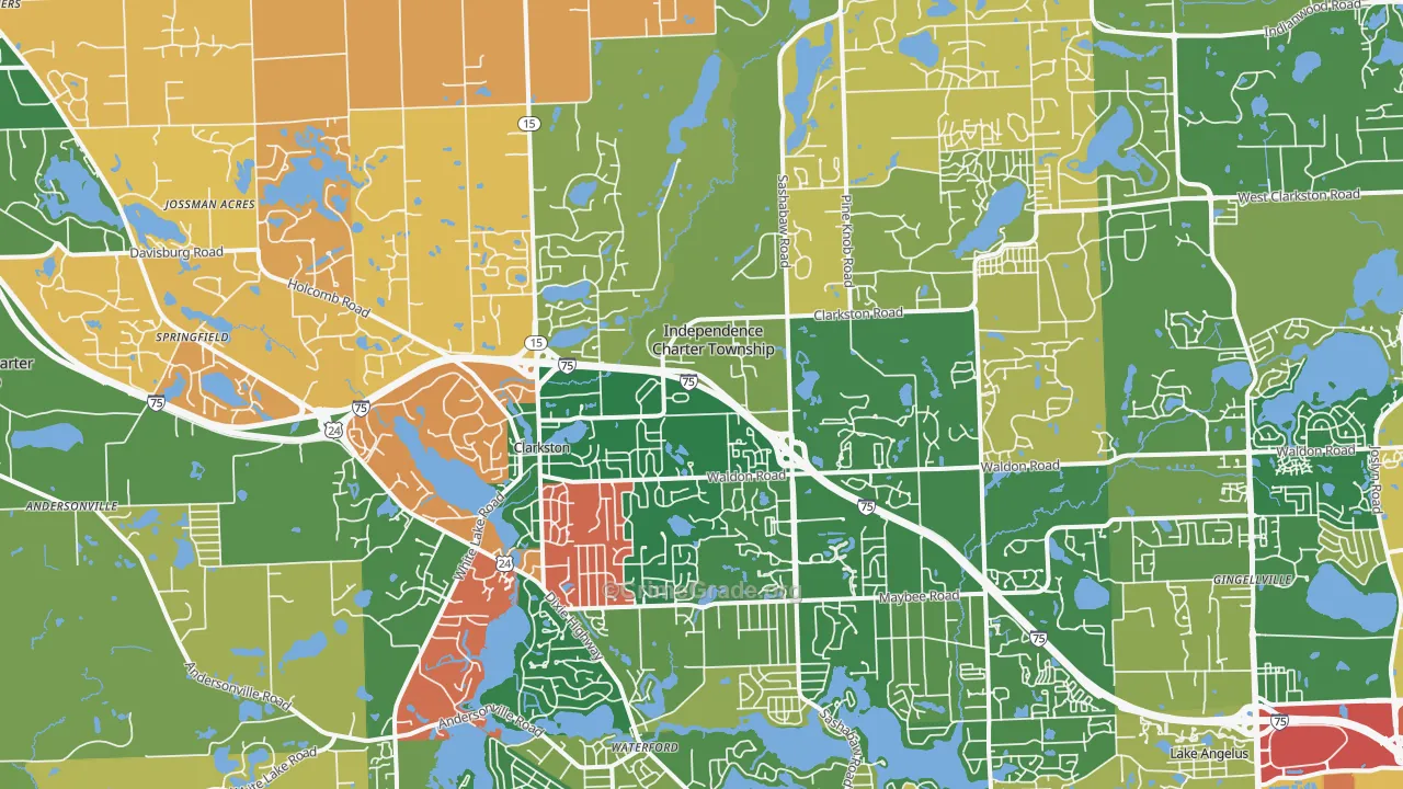 Clarkston, MI Map of Murder Rates