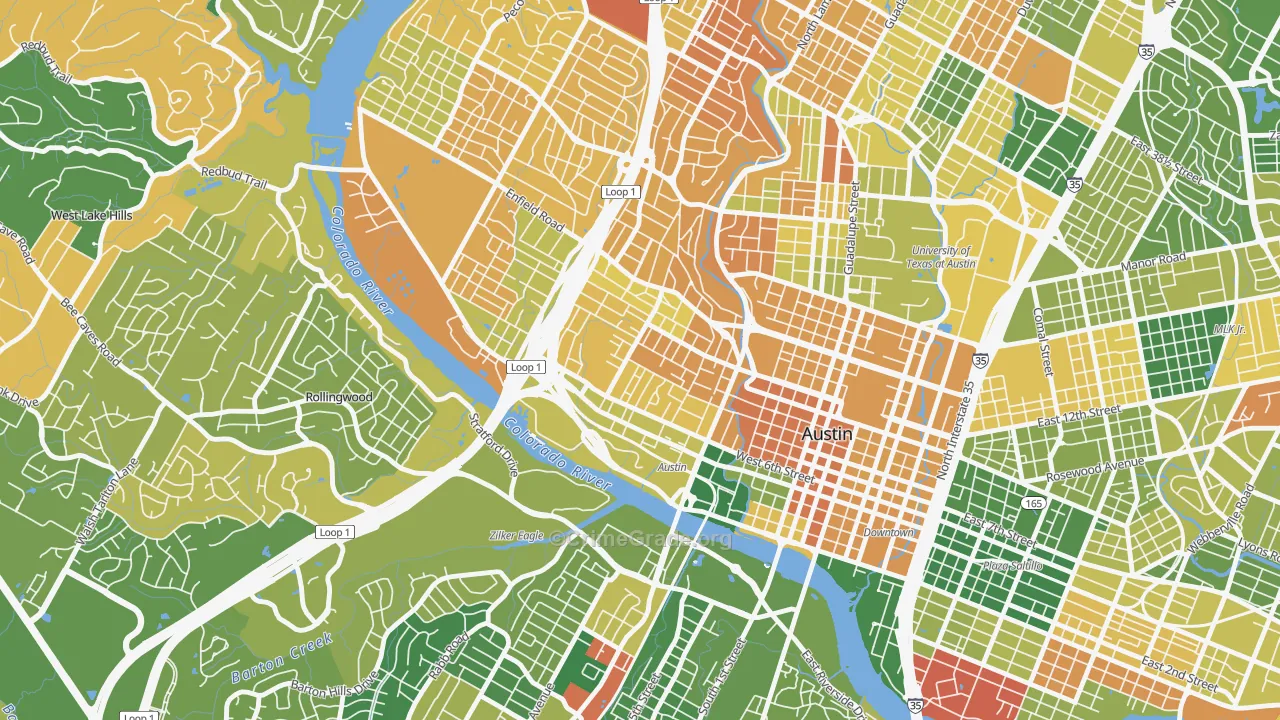 Clarksville, Austin, TX Map of Murder Rates