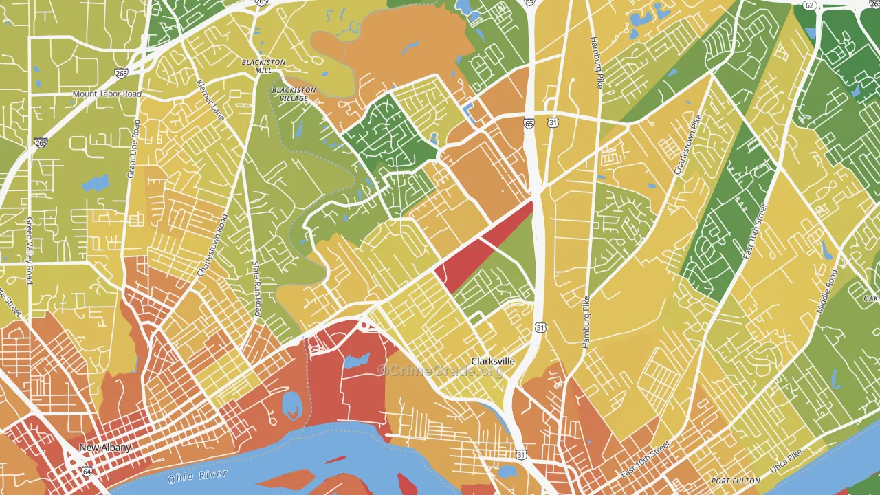 Clarksville, IN Map of Murder Rates