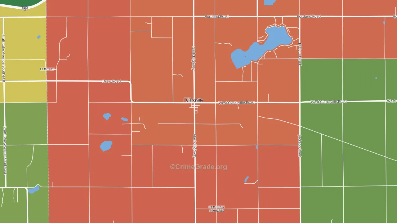 Clarksville, MI Map of Murder Rates