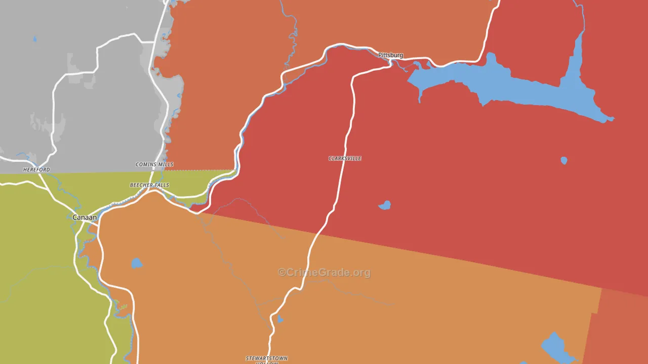 Clarksville, NH Map of Murder Rates