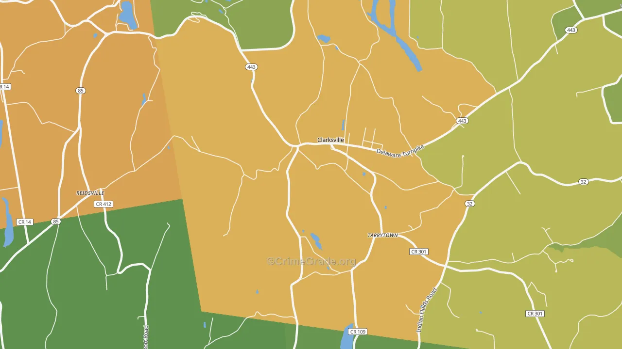 Clarksville, NY Map of Murder Rates