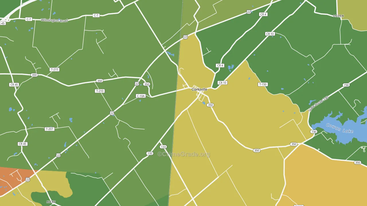 Clarksville, OH Map of Murder Rates