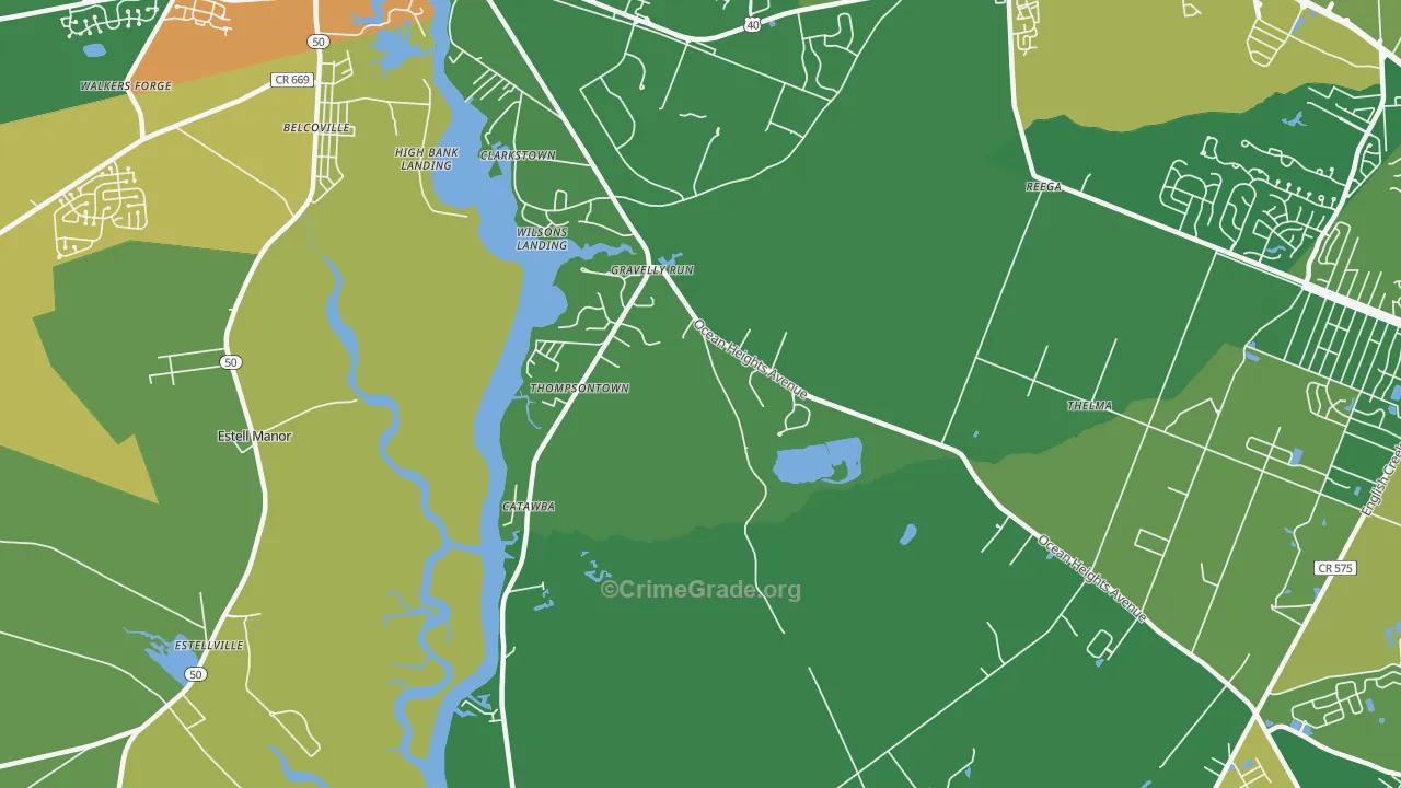 Clarktown, NJ Map of Murder Rates