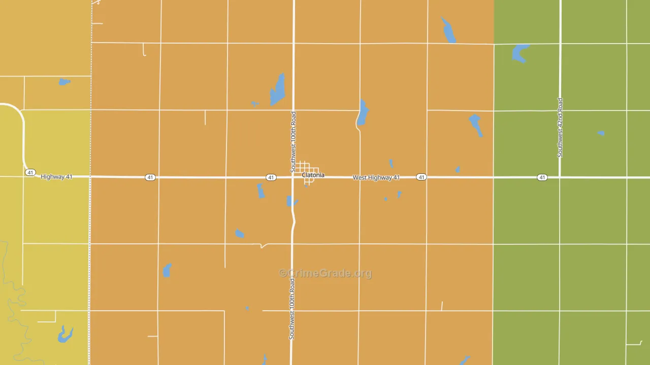 Clatonia, NE Map of Murder Rates