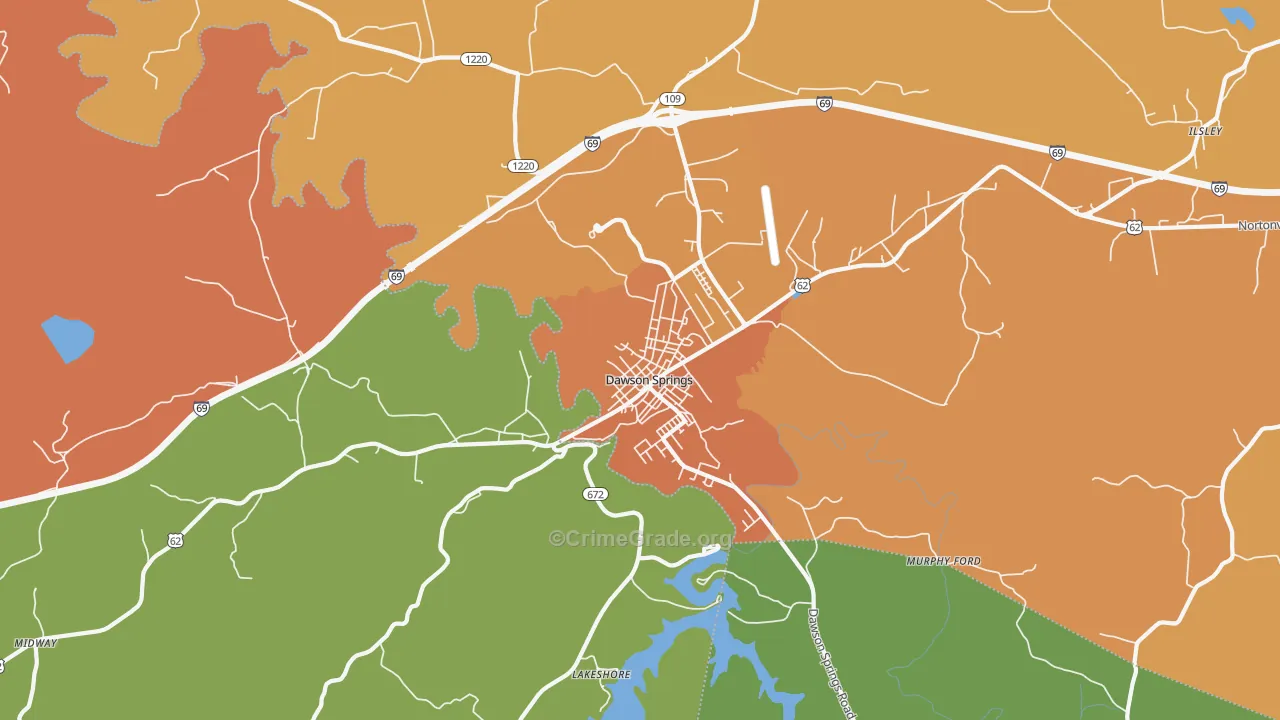 Claxton, KY Map of Murder Rates