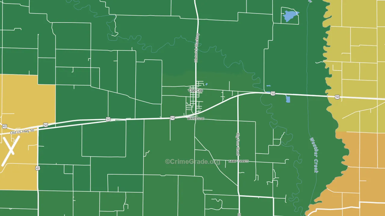 Clay City, IL Map of Murder Rates