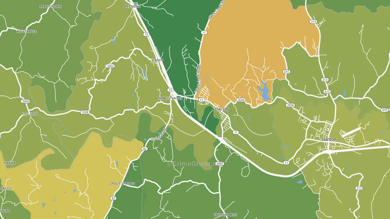 Clay City, KY Map of Murder Rates