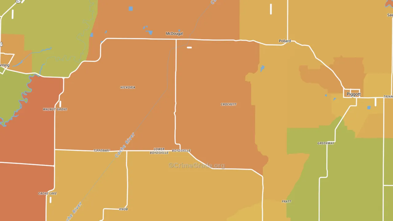 Clay County, AR Map of Murder Rates