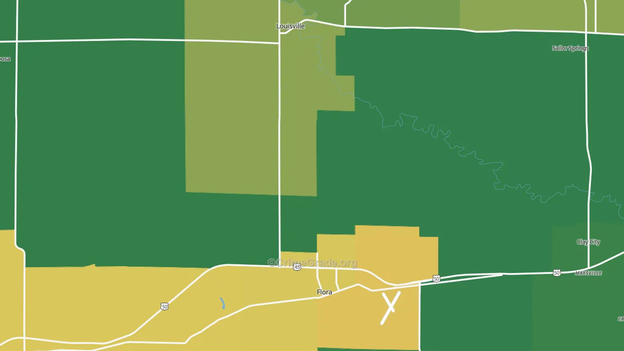 Clay County, IL Map of Murder Rates
