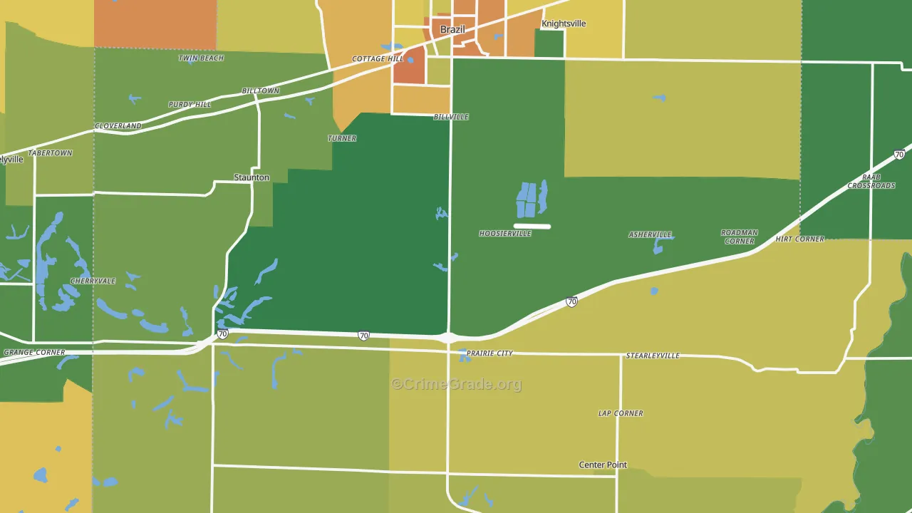 Clay County, IN Map of Murder Rates
