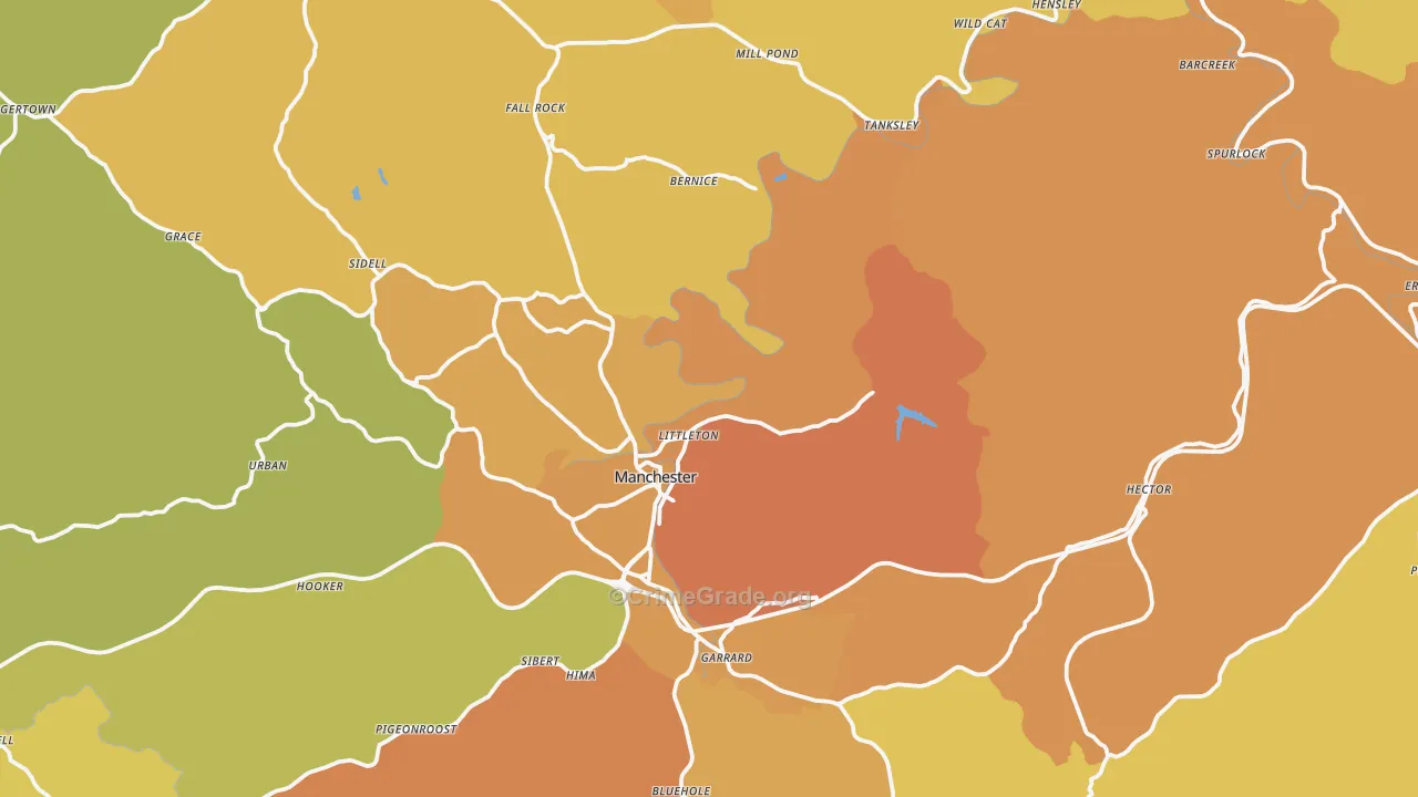 Clay County, KY Map of Murder Rates
