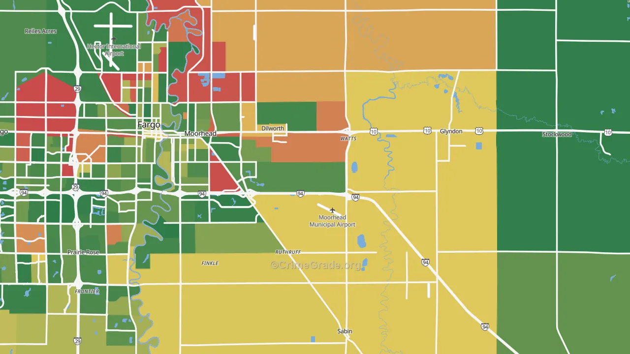 Clay County, MN Map of Murder Rates