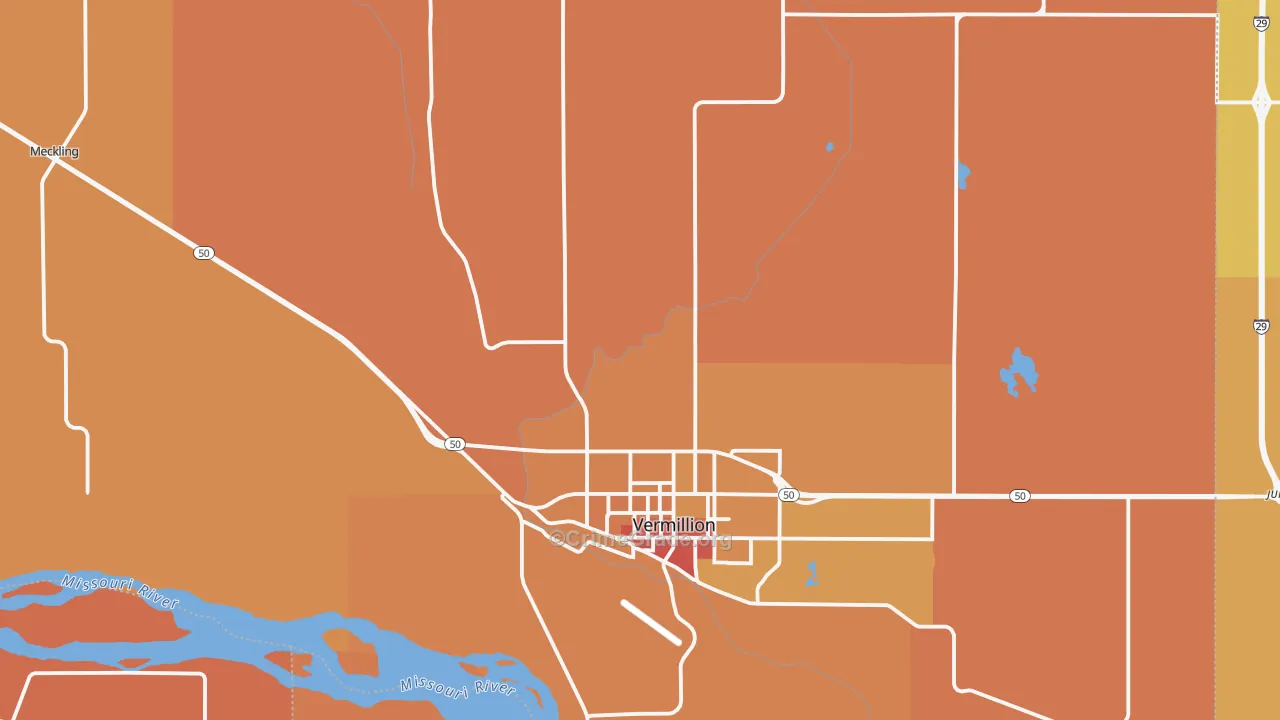 Clay County, SD Map of Murder Rates