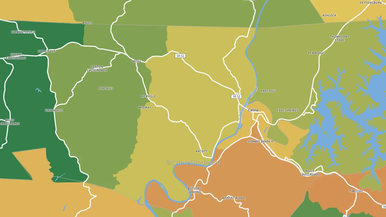 Clay County, TN Map of Murder Rates