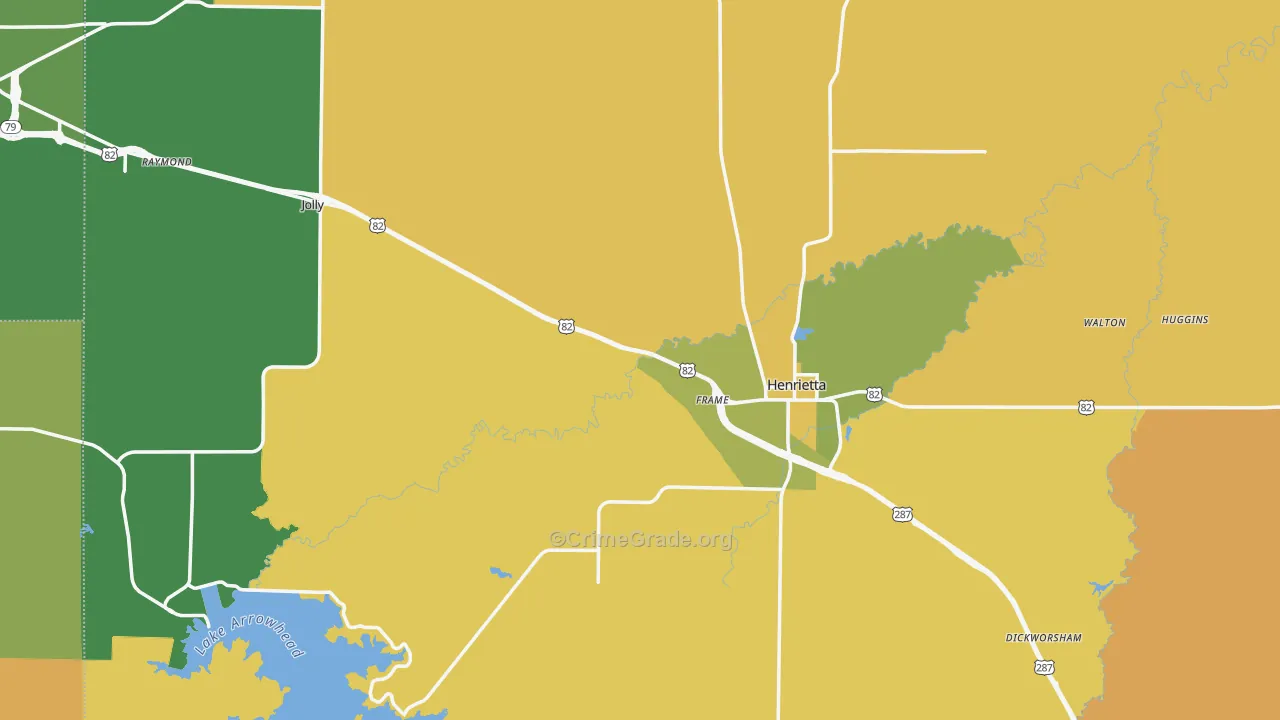 Clay County, TX Map of Murder Rates