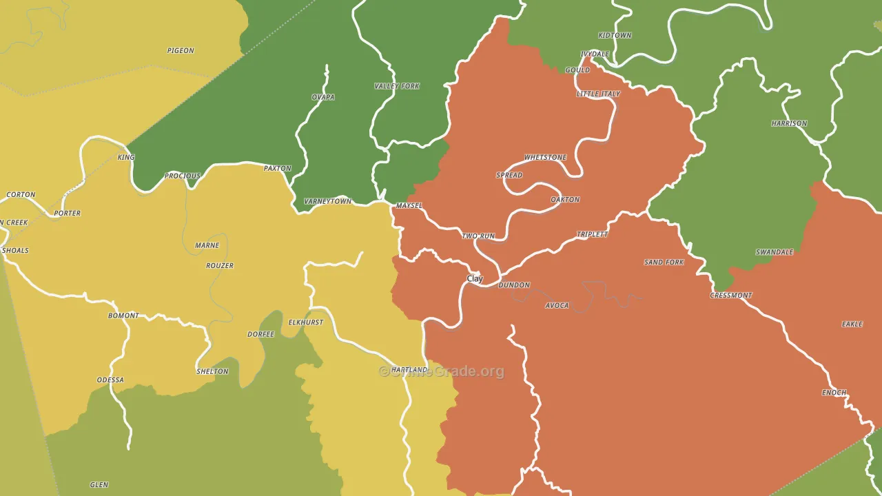 Clay County, WV Map of Murder Rates