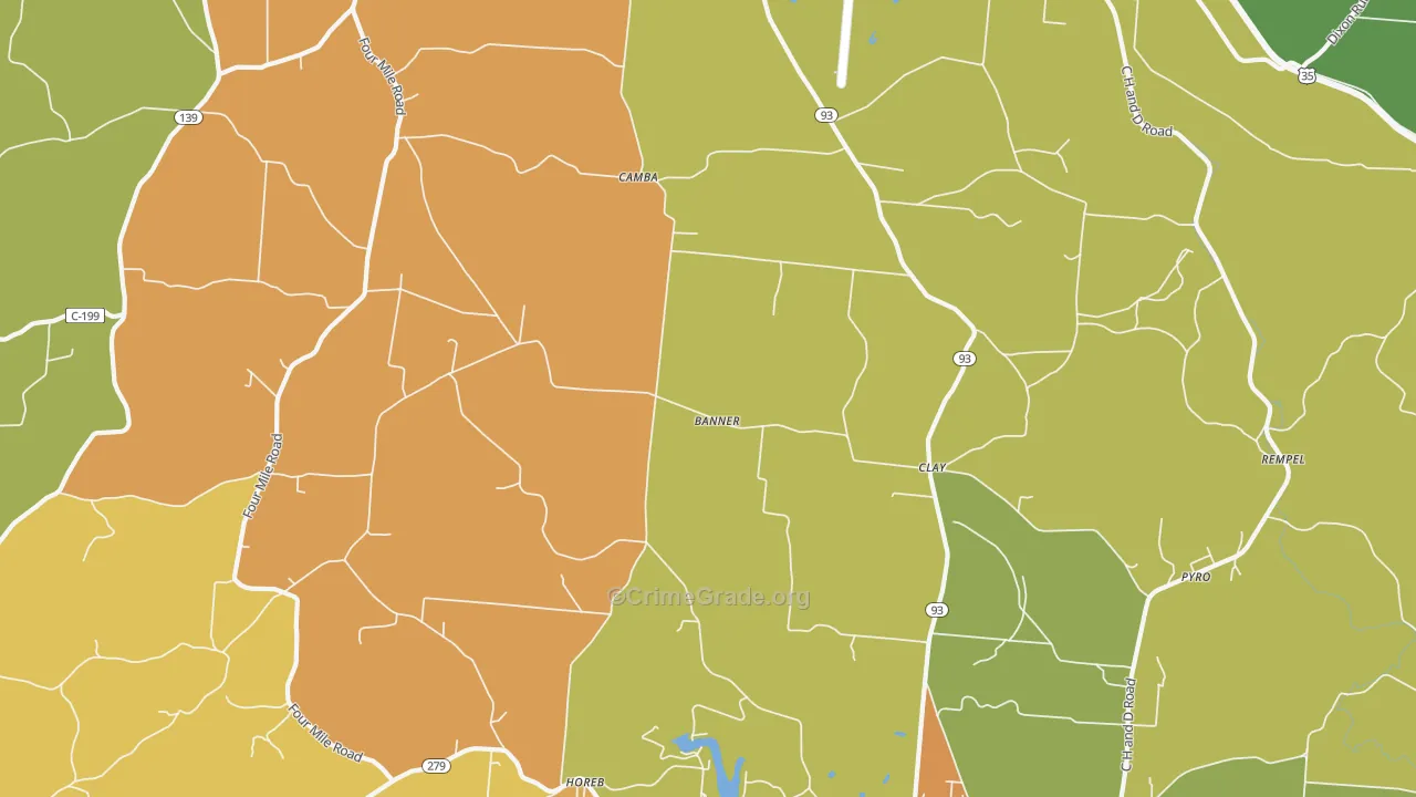 Clay, OH Map of Murder Rates