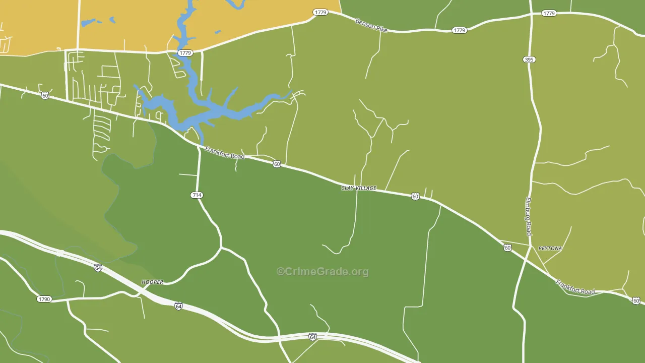 Clay Village, KY Map of Murder Rates